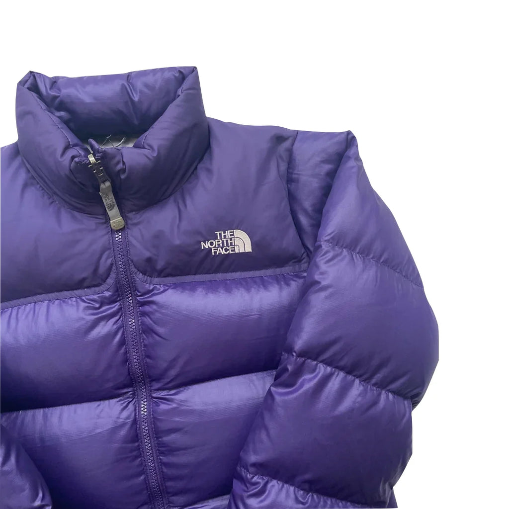 The North Face Womens Purple Puffer Jacket WITH STAIN
