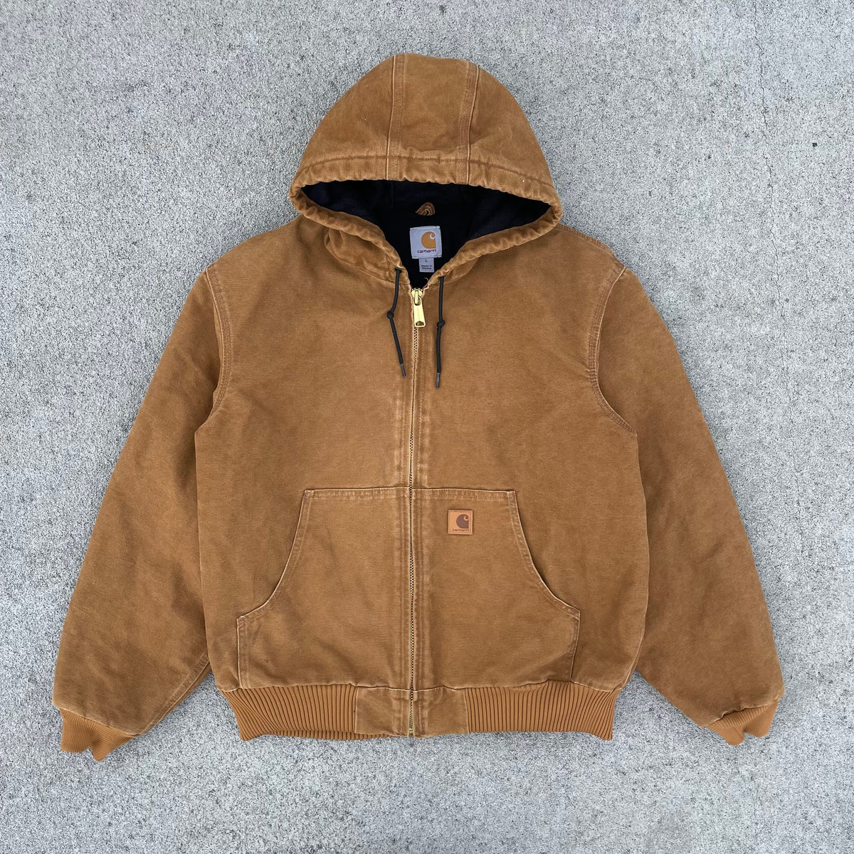 Vintage Carhartt Tan Brown Hooded Jacket
