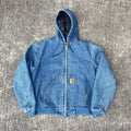 Vintage Carhartt Navy Blue Hooded Jacket