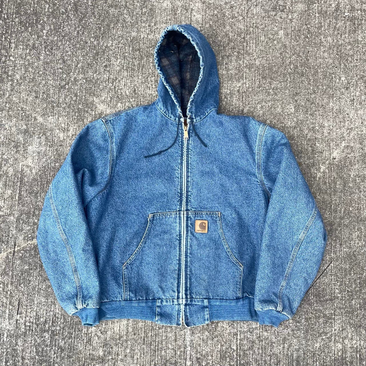 Vintage Carhartt Navy Blue Hooded Jacket