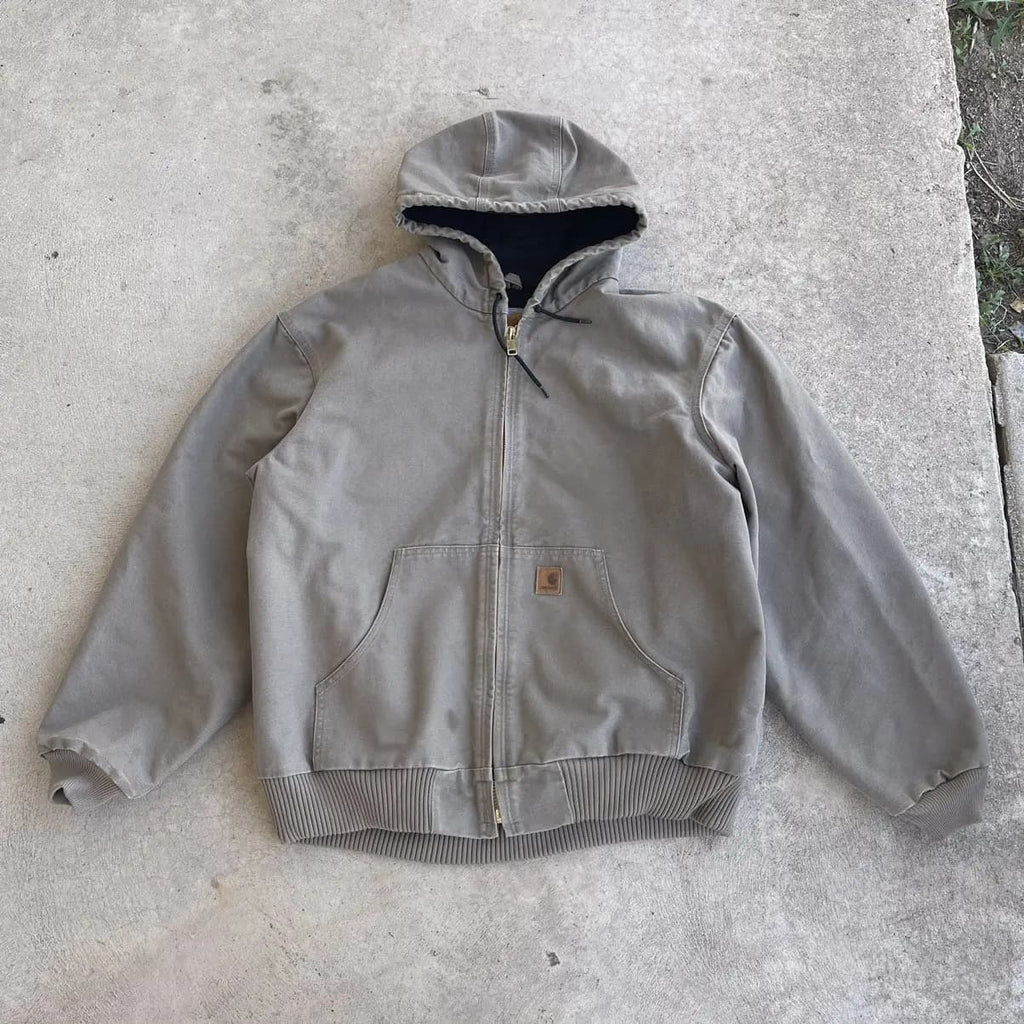 Vintage Carhartt Faded Beige Hooded Jacket
