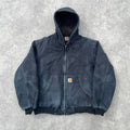 Vintage Carhartt Faded Black Hooded Jacket