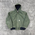 Vintage Carhartt Faded Green Hooded Jacket