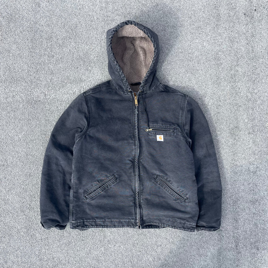 Vintage Carhartt Faded Black Hooded Jacket