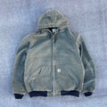 Vintage Carhartt Faded Green Hooded Jacket
