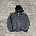 Vintage Carhartt Faded Black Hooded Jacket