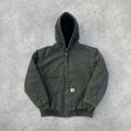 Vintage Carhartt Faded Green Hooded Jacket