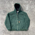 Vintage Carhartt Faded Green Hooded Jacket
