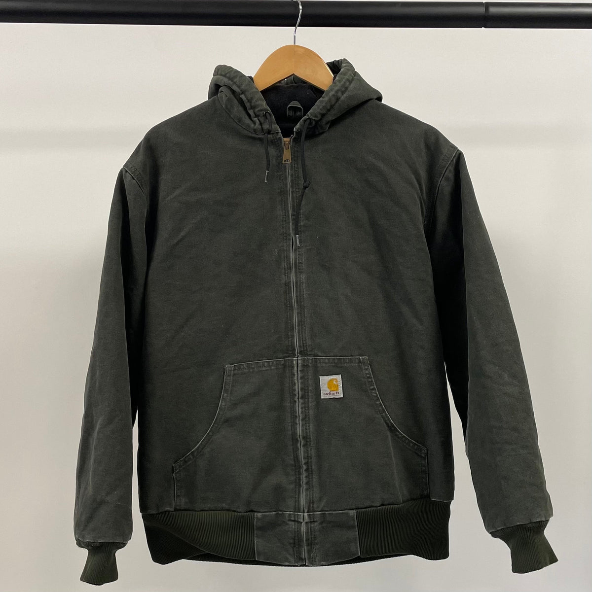 Vintage Carhartt Faded Green Hooded Jacket