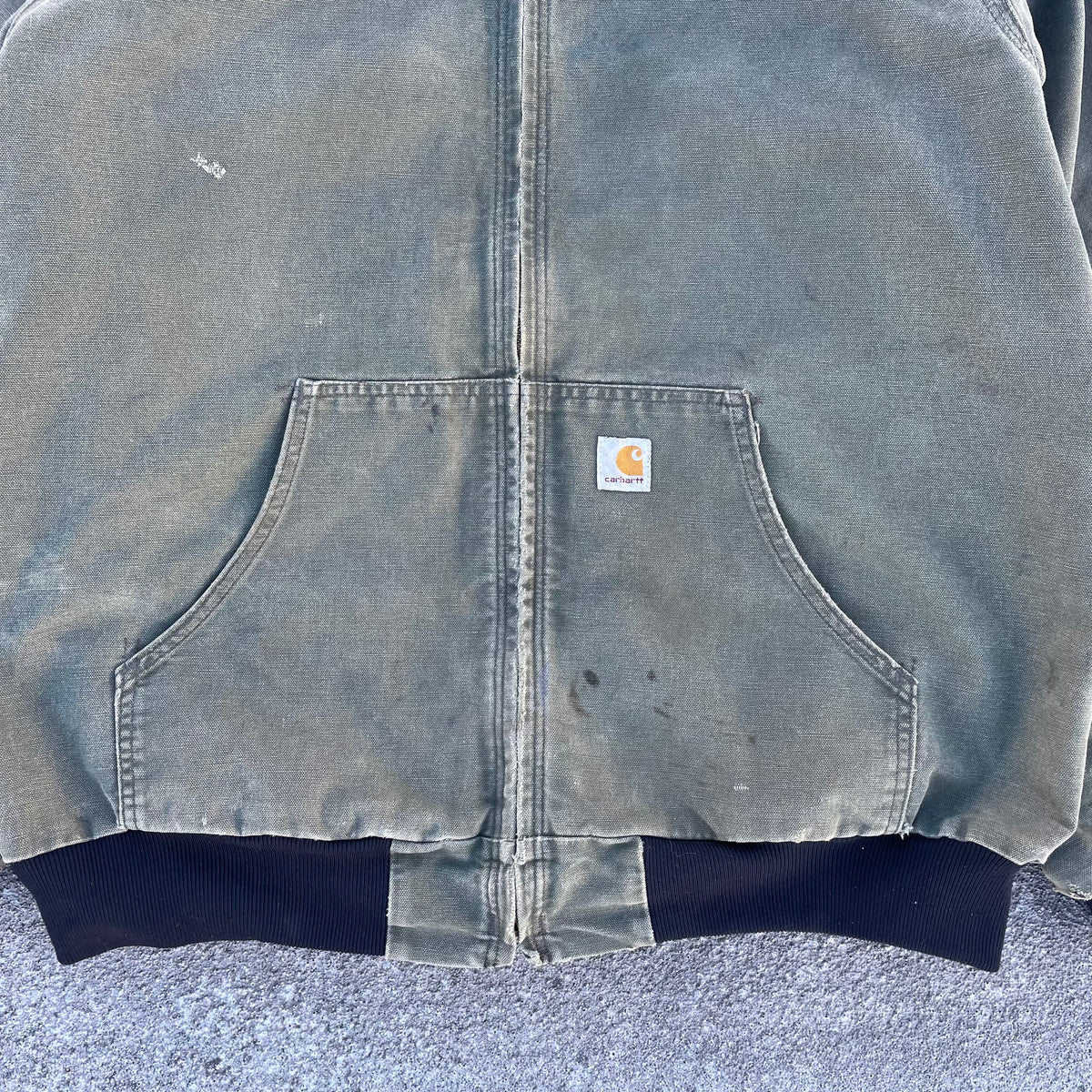 Vintage Carhartt Faded Green Hooded Jacket