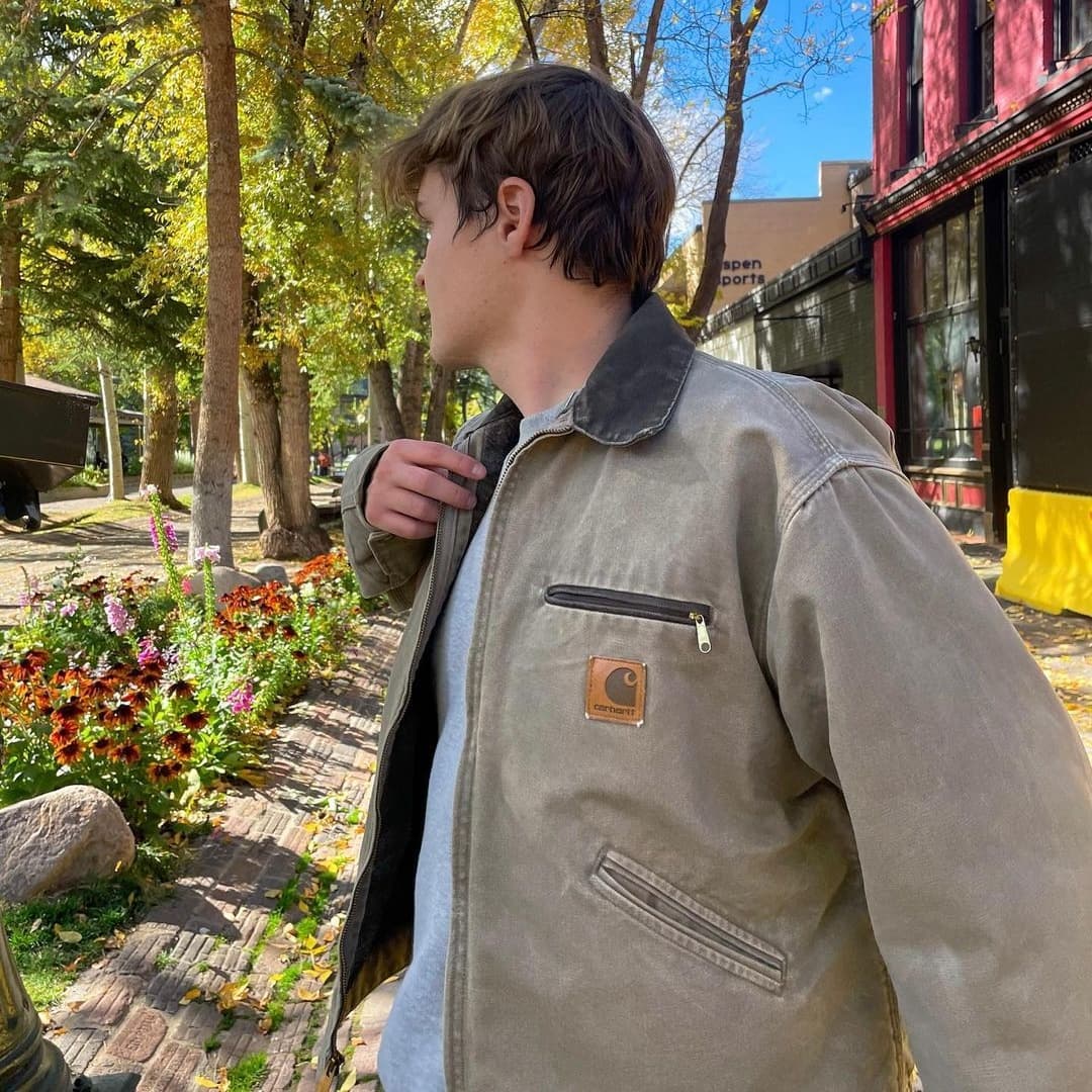 Vintage Carhartt Beige Detroit Jacket