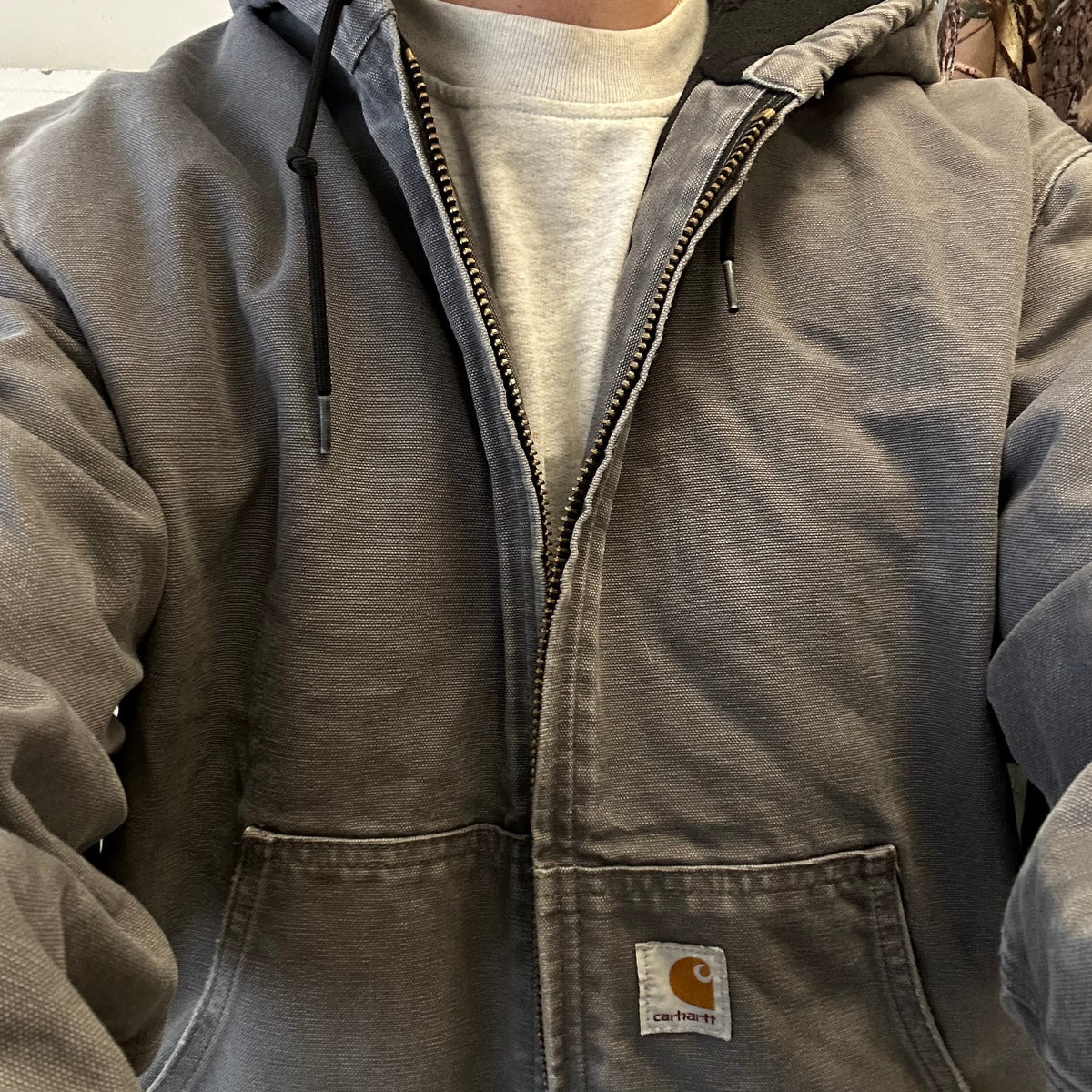 Vintage Carhartt Grey Hooded Jacket