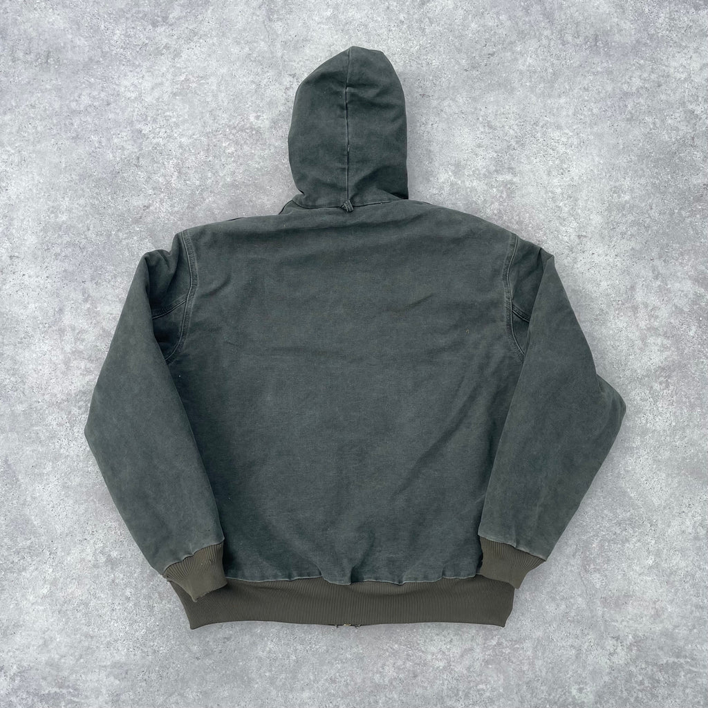 Vintage Carhartt Faded Green Hooded Jacket