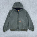 Vintage Carhartt Faded Green Hooded Jacket