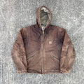 Vintage Carhartt Faded Brown Hooded Jacket