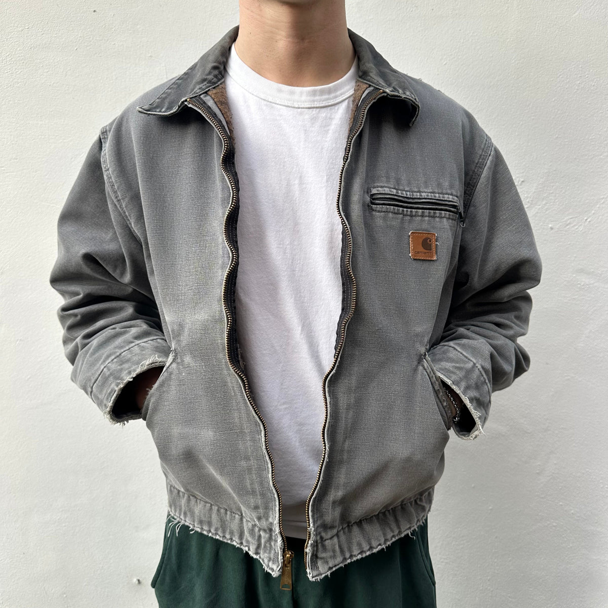 Vintage Carhartt Faded Grey Detroit Jacket