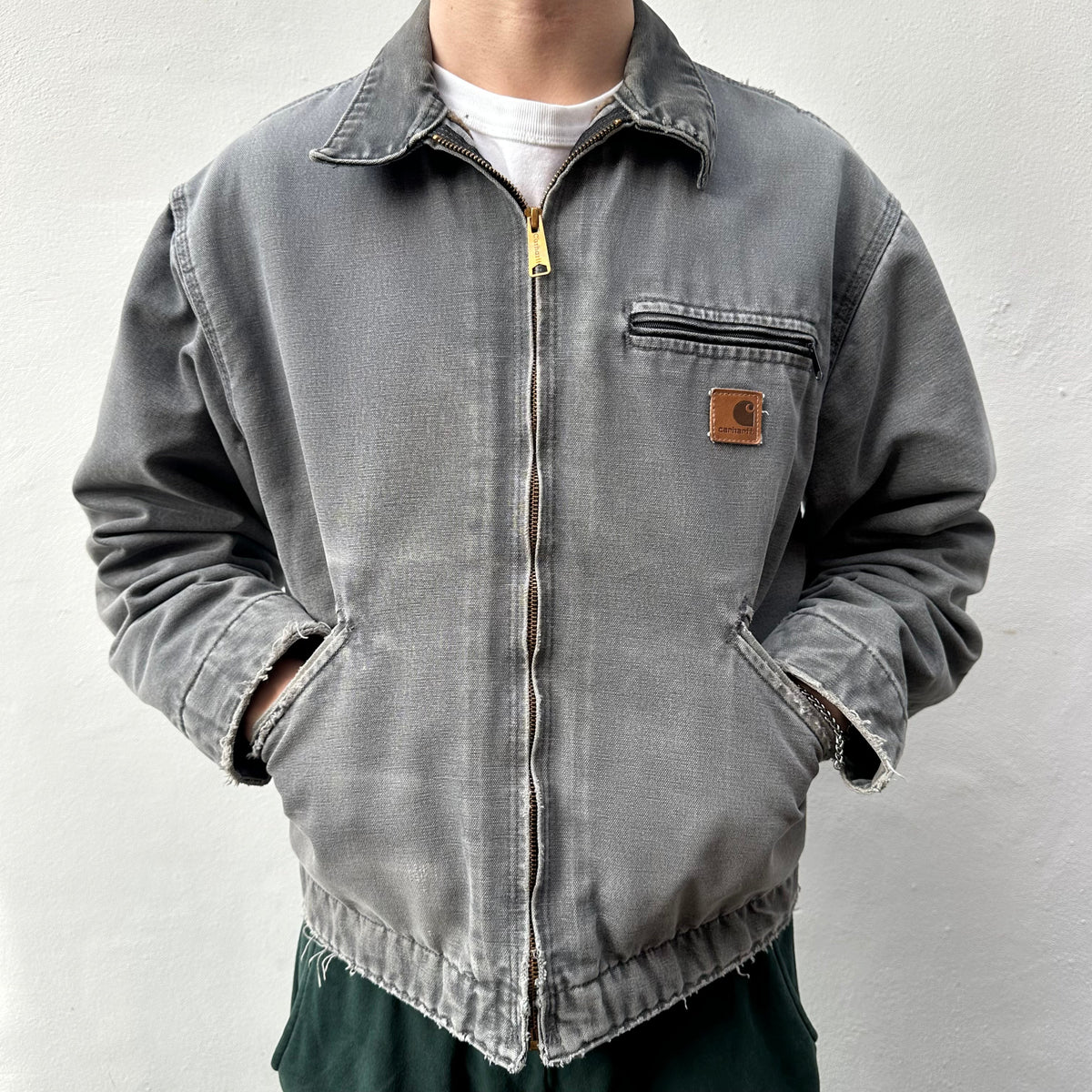 Vintage Carhartt Faded Grey Detroit Jacket