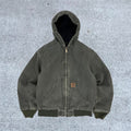 Vintage Carhartt Faded Green Hooded Jacket