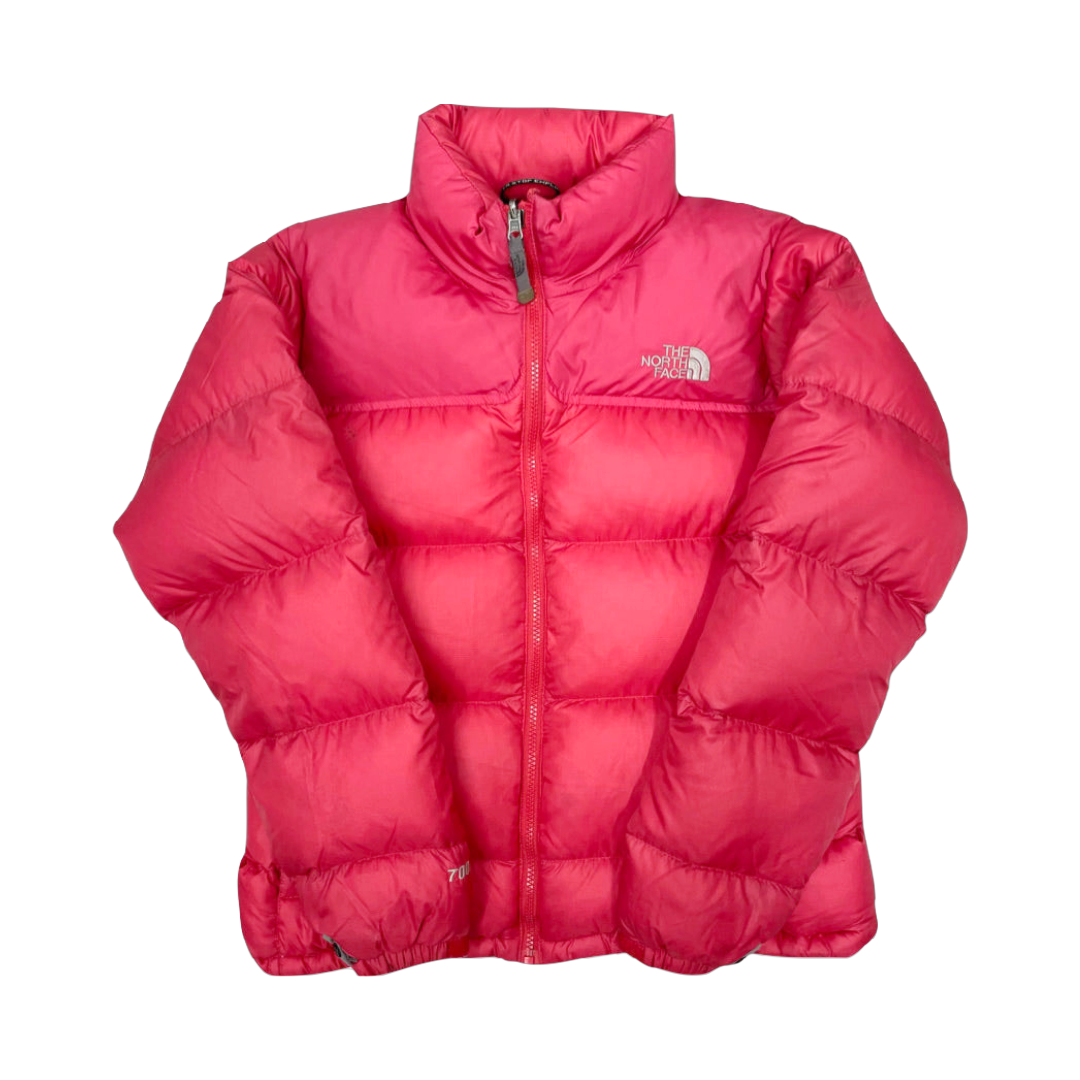 The North Face Womens Faded Red / Pink Puffer Jacket WITH STAIN
