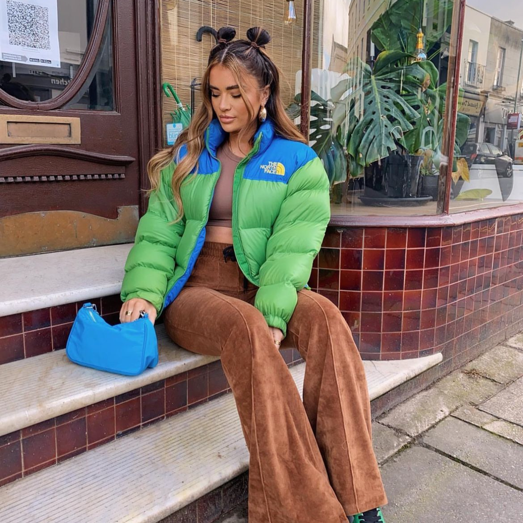The North Face Lime Green & Blue Puffer Jacket