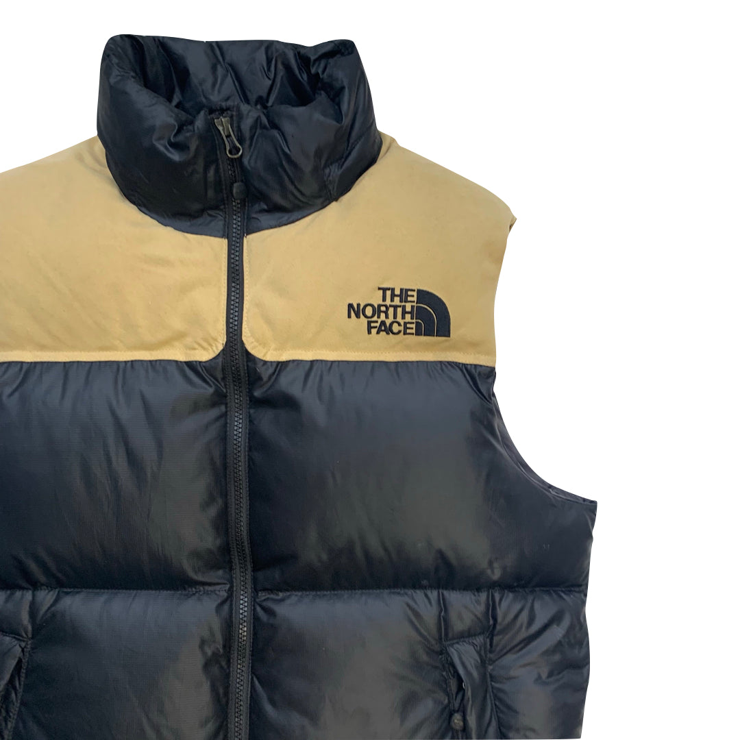The North Face Black & Beige Gilet Puffer Jacket