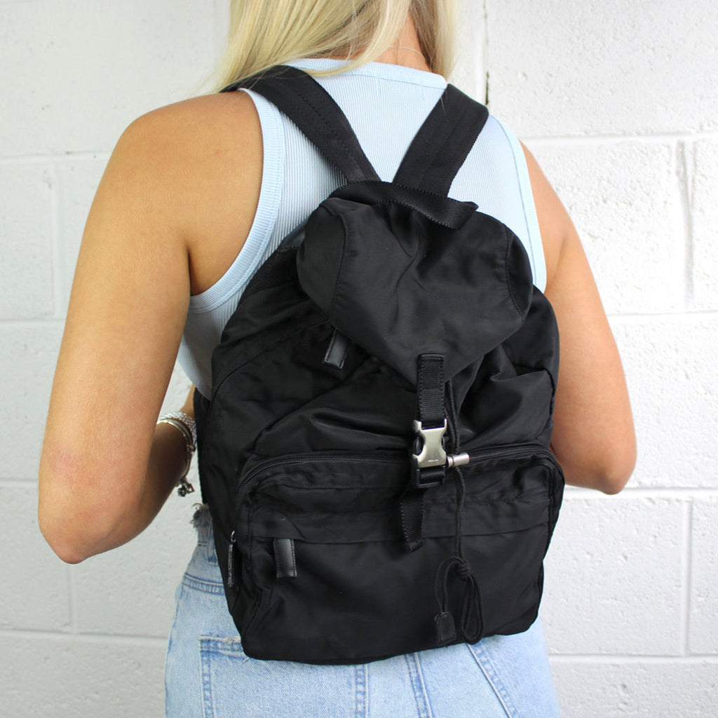 Prada Black Nylon Bagpack