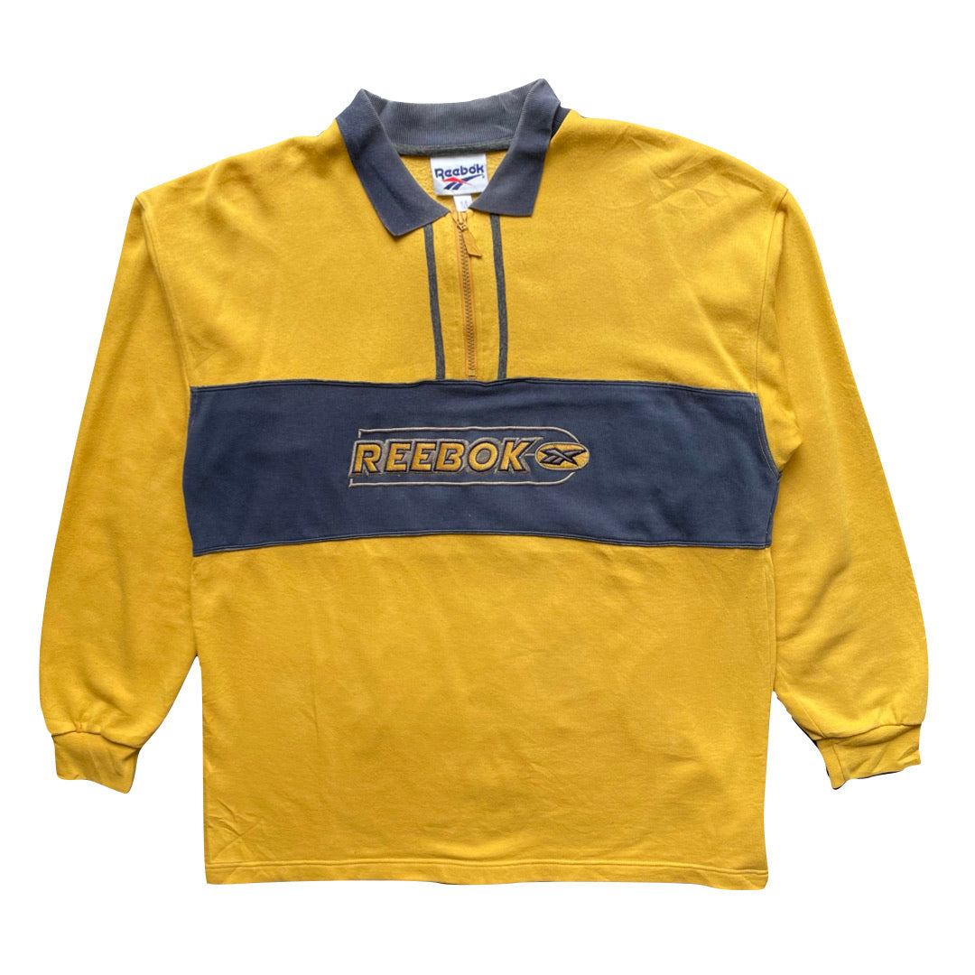 Reebok Yellow & Navy Blue 1/4 Zip Sweatshirt
