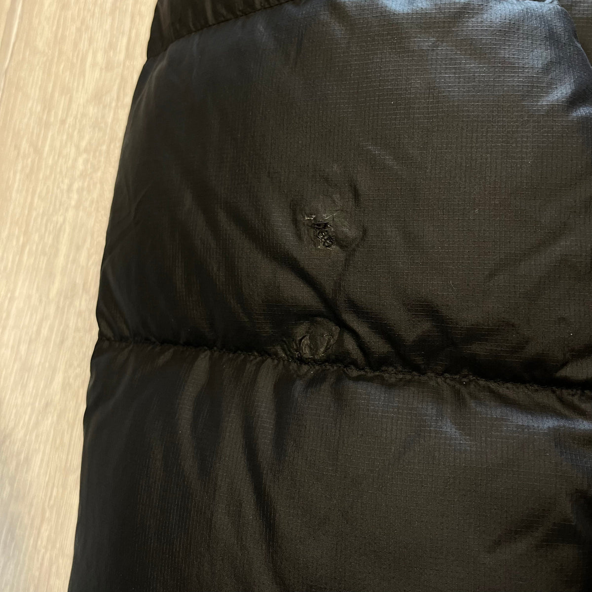 The North Face Black Puffer Jacket WITH REPAIRS