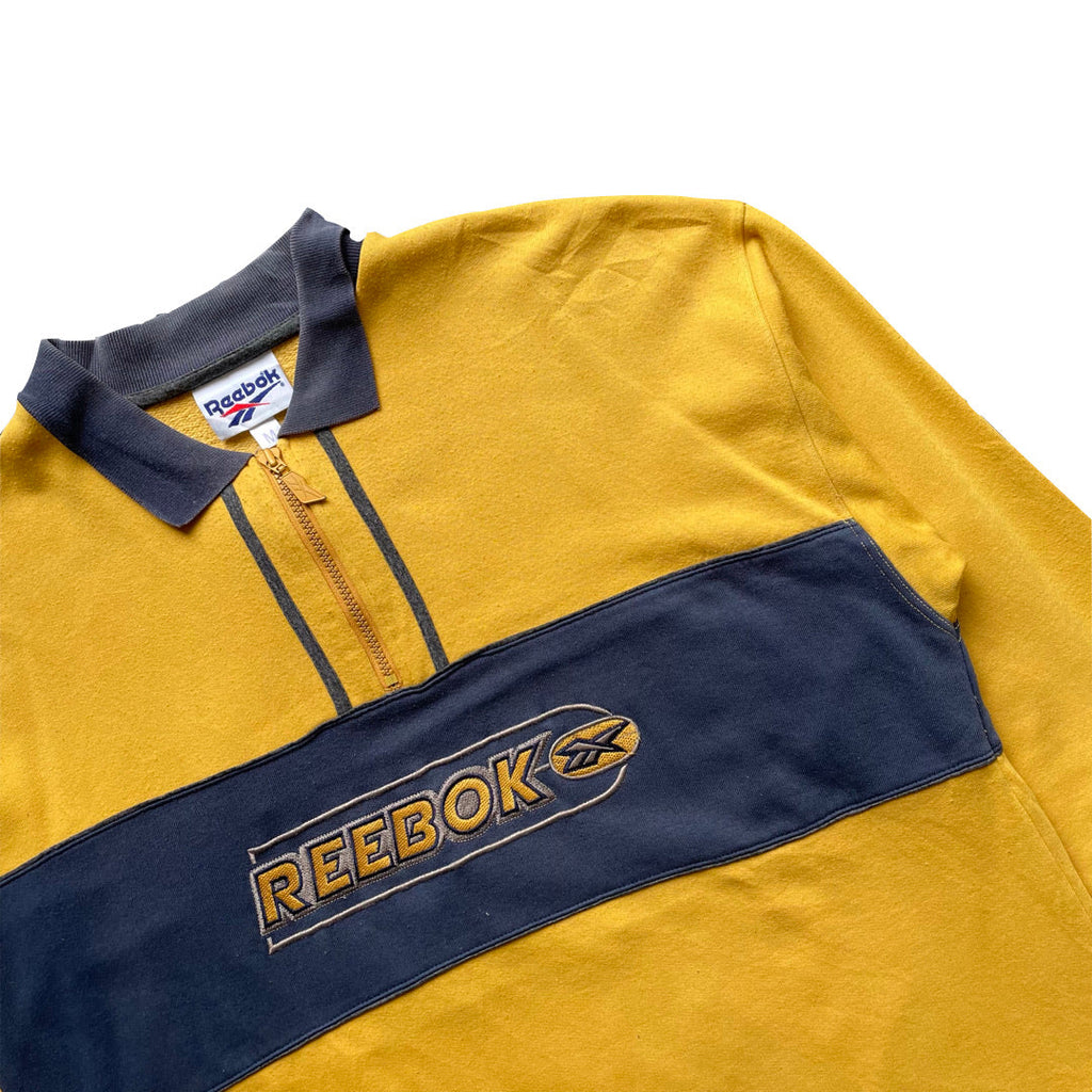 Reebok Yellow & Navy Blue 1/4 Zip Sweatshirt