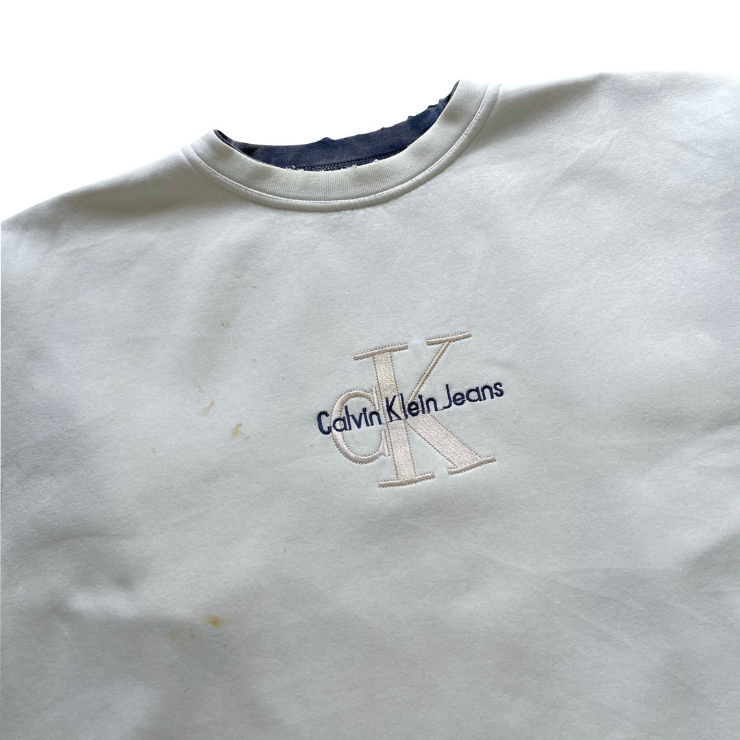 Calvin Klein Light Beige/Cream Sweatshirt WITH STAINS