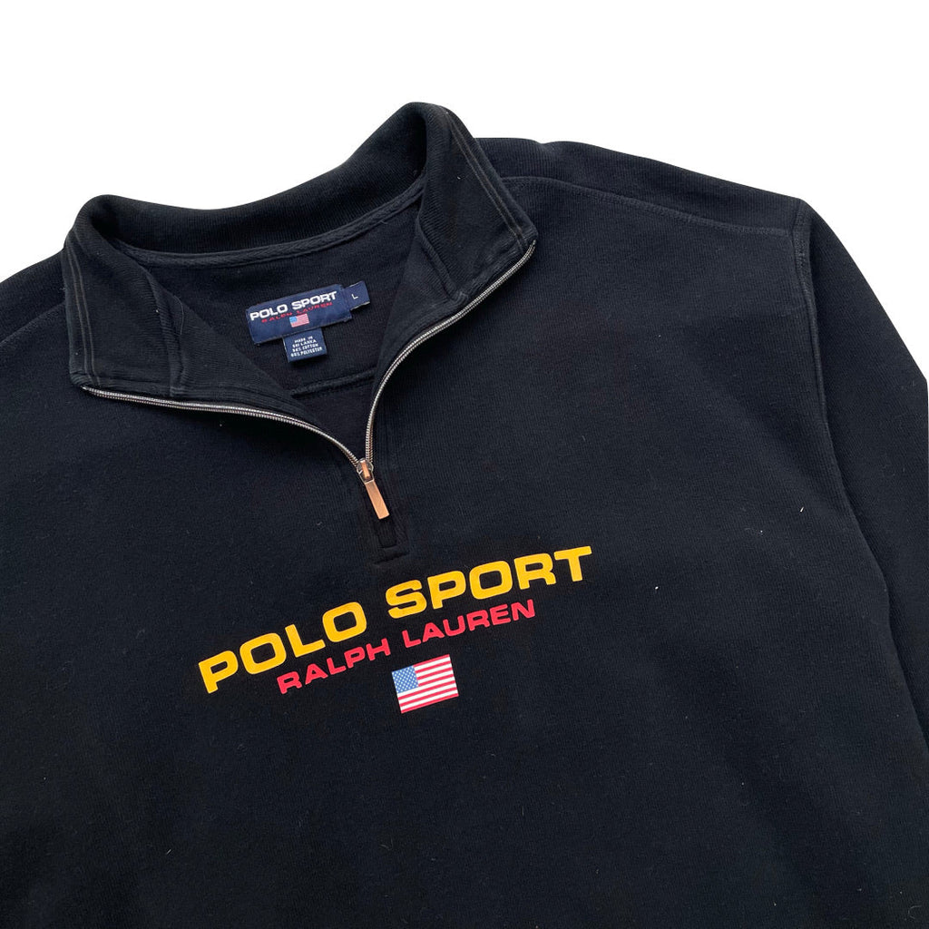 Polo Sport Black 1/4 Zip Sweatshirt