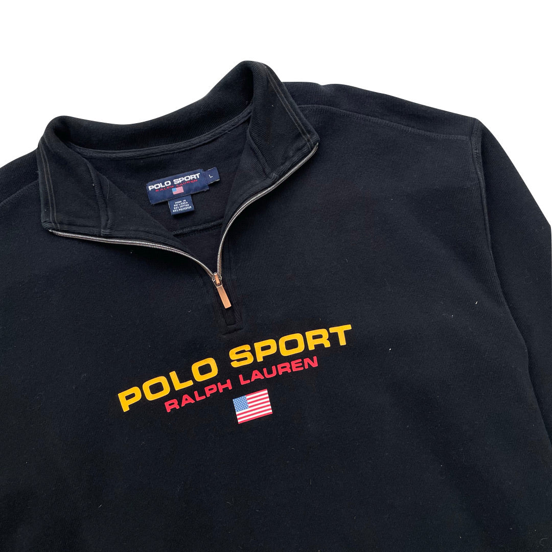 Polo Sport Black 1/4 Zip Sweatshirt