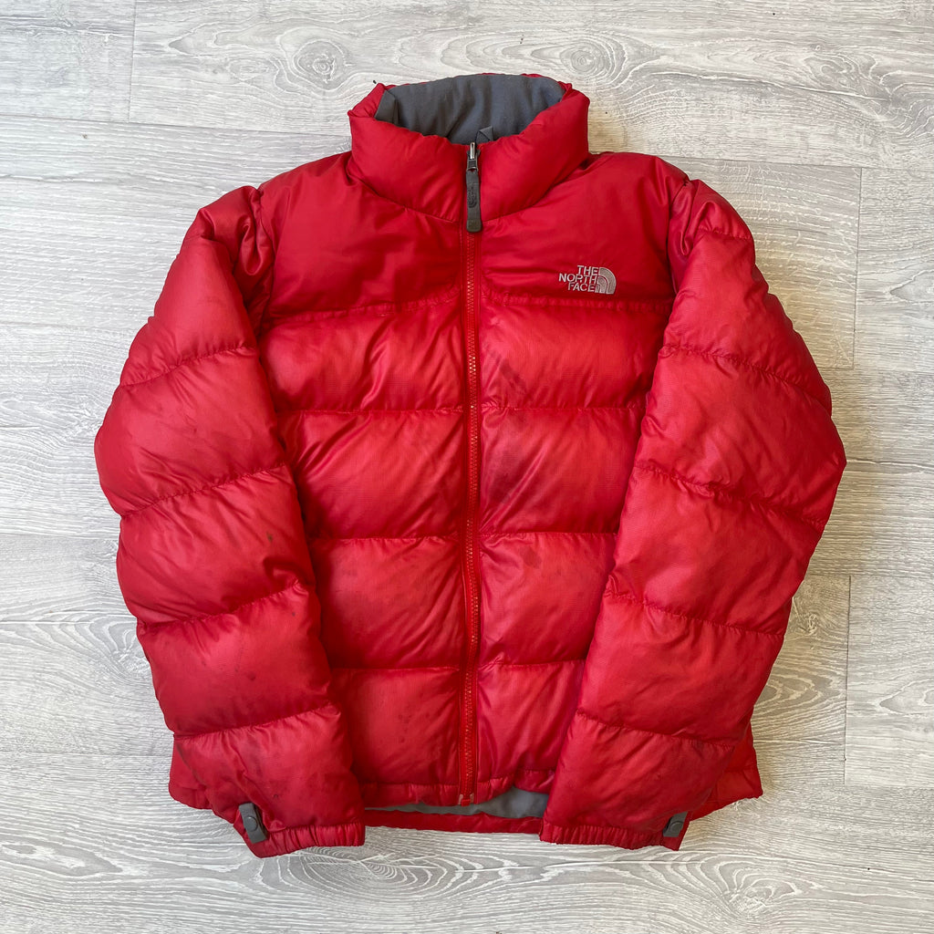 The North Face Womens Red Puffer Jacket WITH STAINS