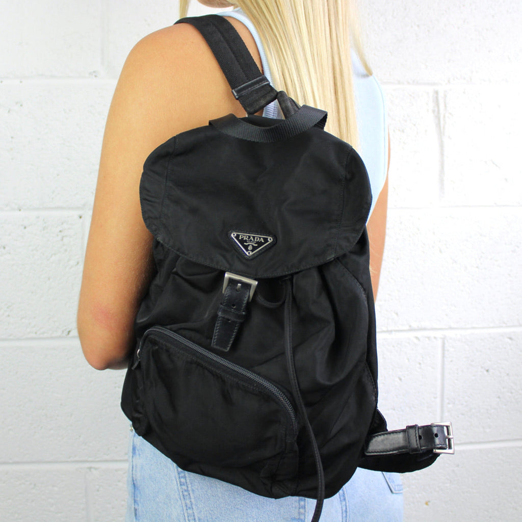 Prada Black Nylon Bagpack