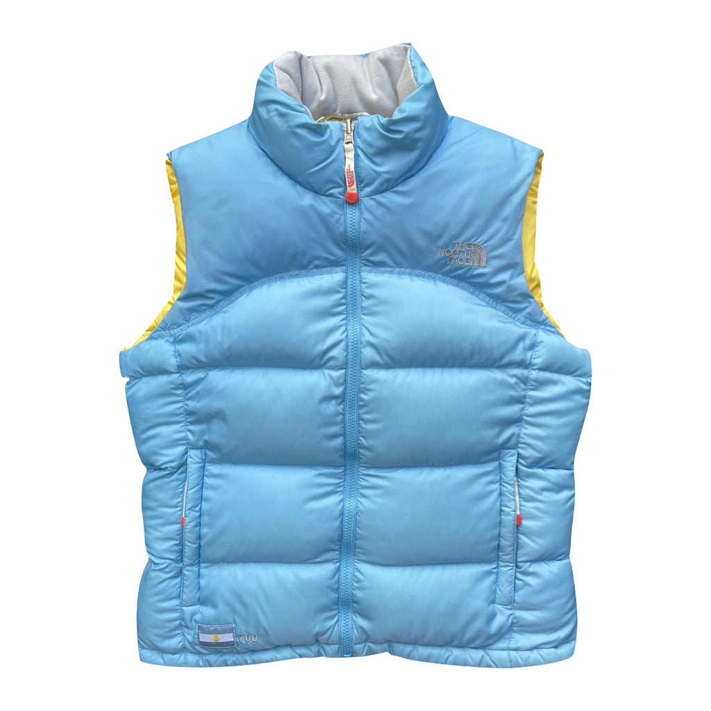The North Face Women’s Baby Blue & Yellow Gilet Puffer Jacket