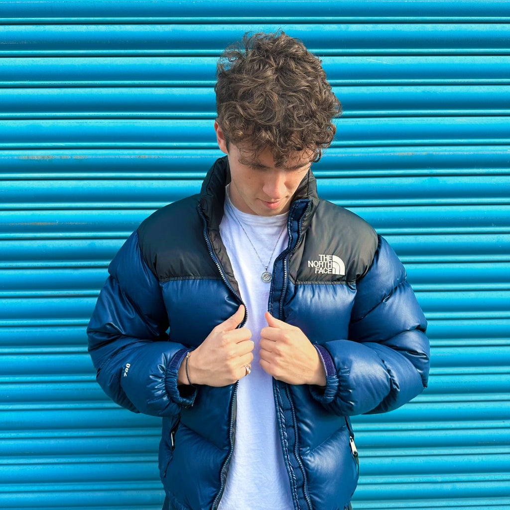 The North Face Navy Blue Puffer Jacket WITH STAIN