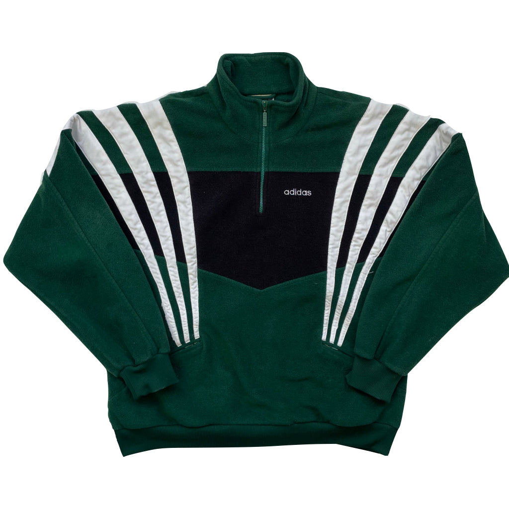 Adidas Green 1/4 Zip Fleece Sweatshirt