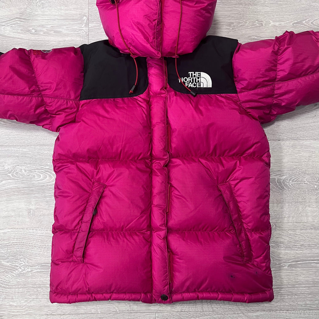 Women’s The North Face Pink Baltoro Puffer Jacket WITH STAIN