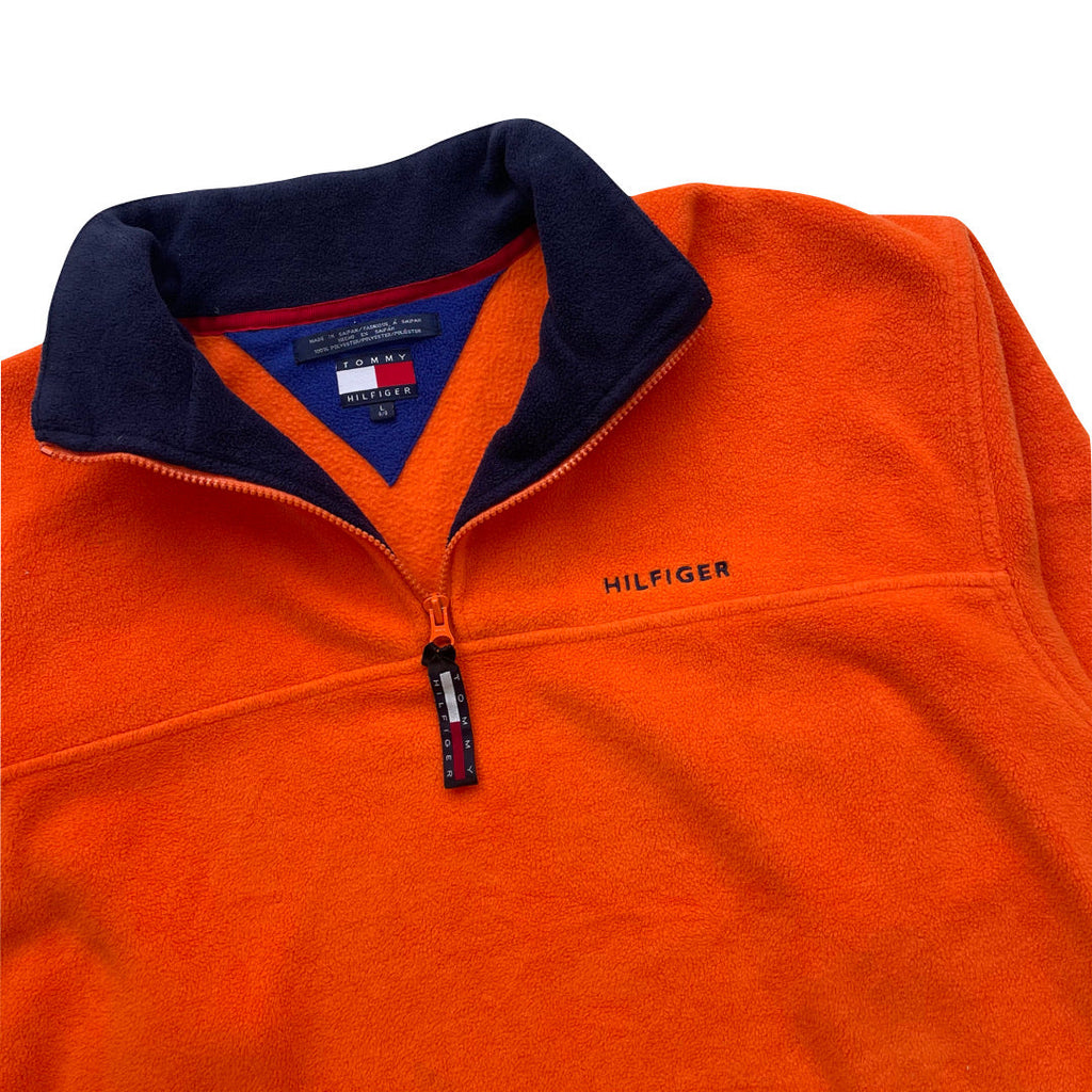 Tommy Hilfiger Orange 1/4 Zip Fleece Jumper