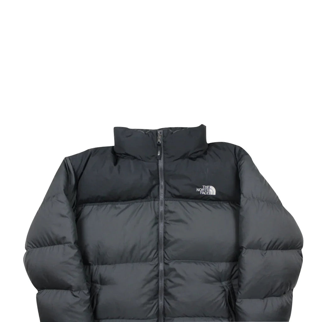The North Face Dark Grey Matte Puffer Jacket WITH STAIN