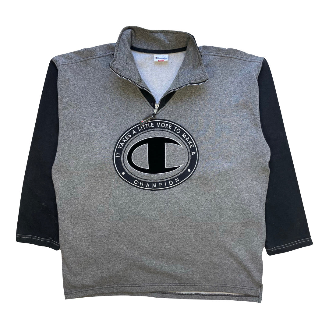 Champion Grey 1/4 Zip Sweatshirt