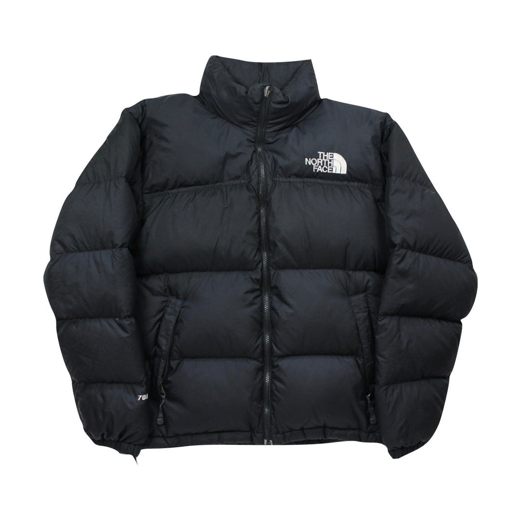 The North Face Matte Black Puffer Jacket WITH SMALL REPAIR