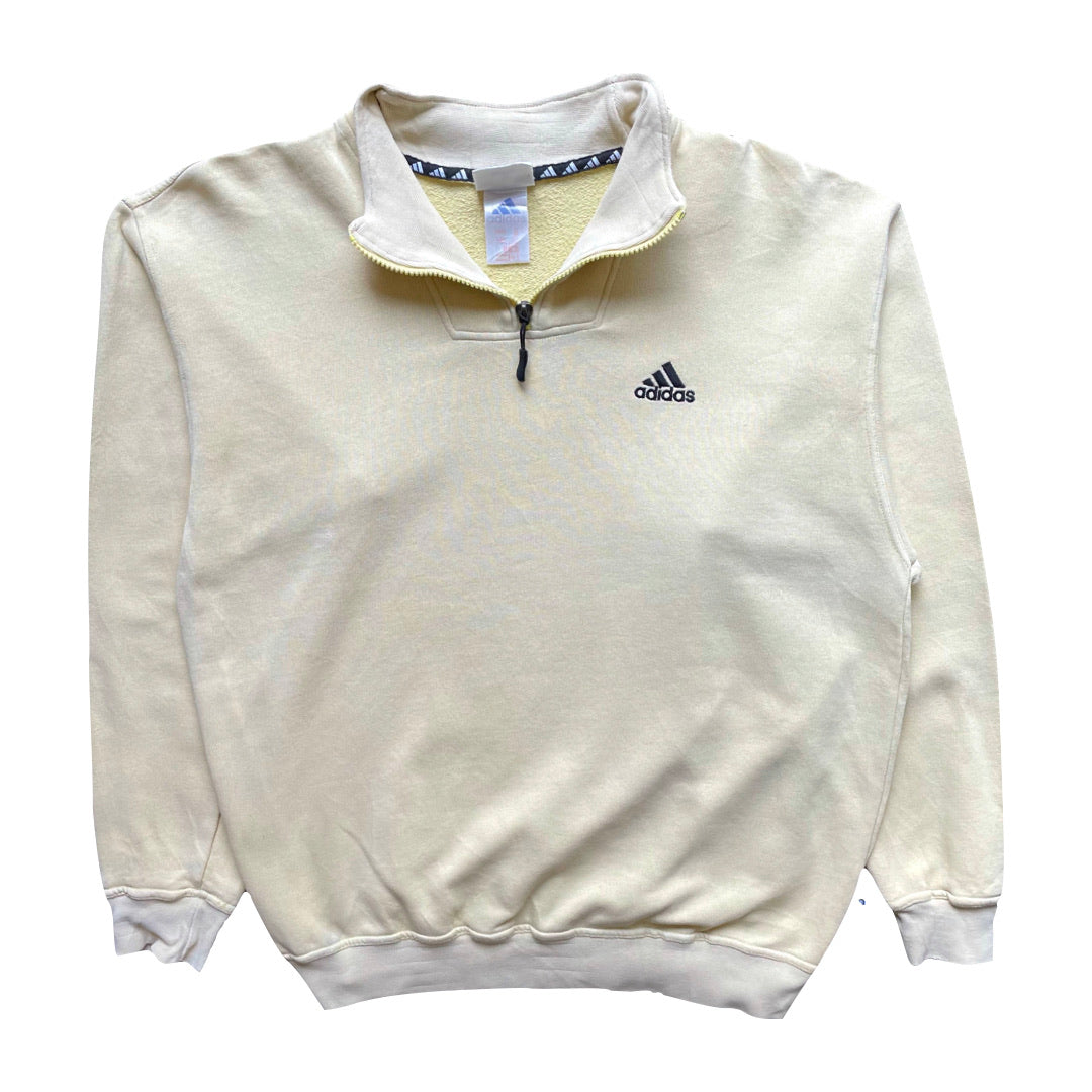 Adidas Light Beige/Brown 1/4 Zip Sweatshirt