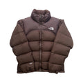 The North Face Womens Brown Puffer Jacket WITH PATCH REPAIR AND STAIN
