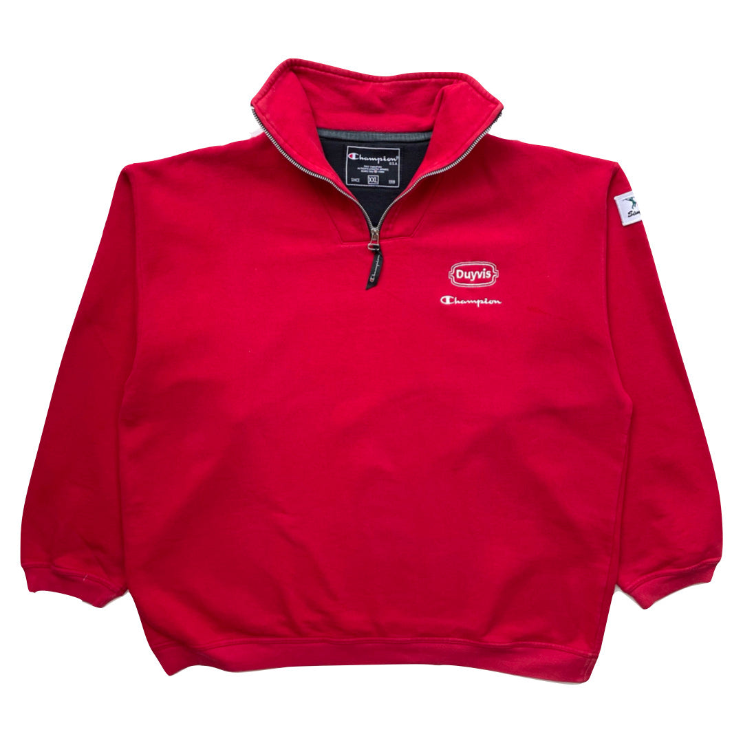 Champion Red 1/4 Zip Sweatshirt