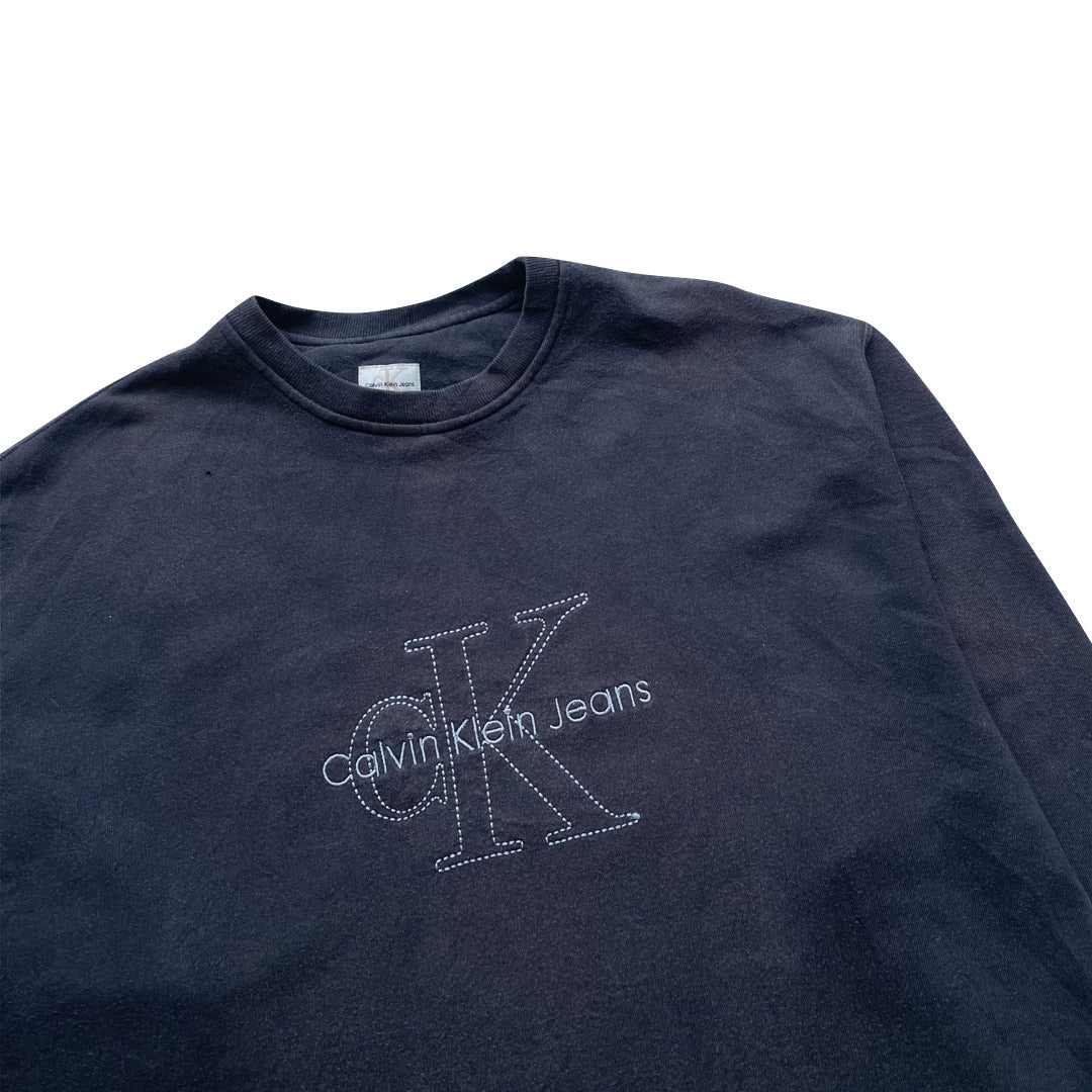 Calvin Klein Faded Black / Navy Blue Sweatshirt