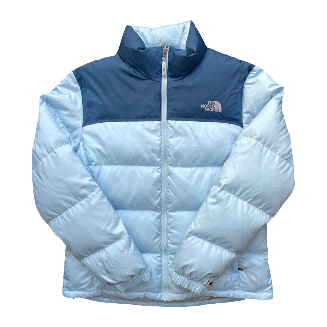 The North Face Womens Baby Blue Two Tone Puffer Jacket