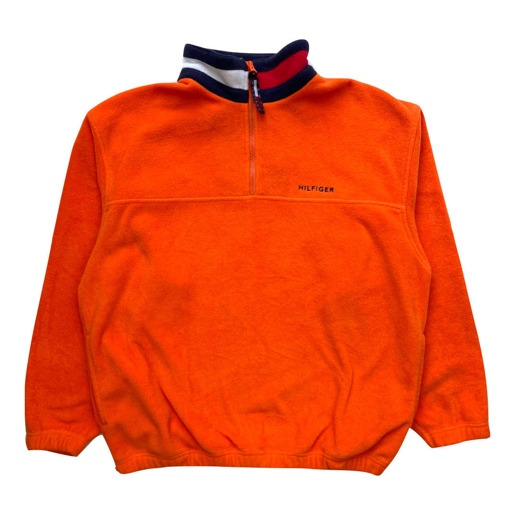 Tommy Hilfiger Orange 1/4 Zip Fleece Jumper