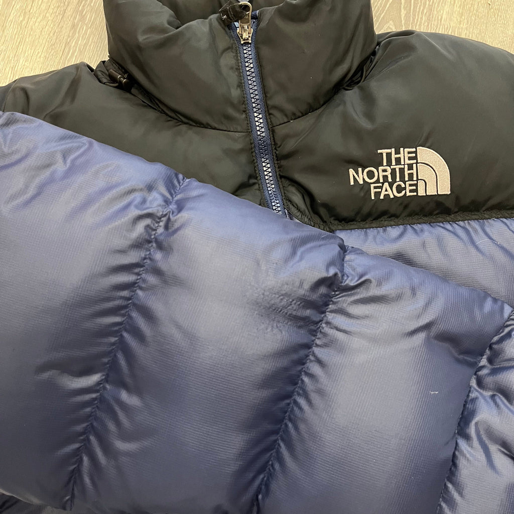 The North Face Navy Blue Puffer Jacket WITH STAIN & MINOR DAMAGE