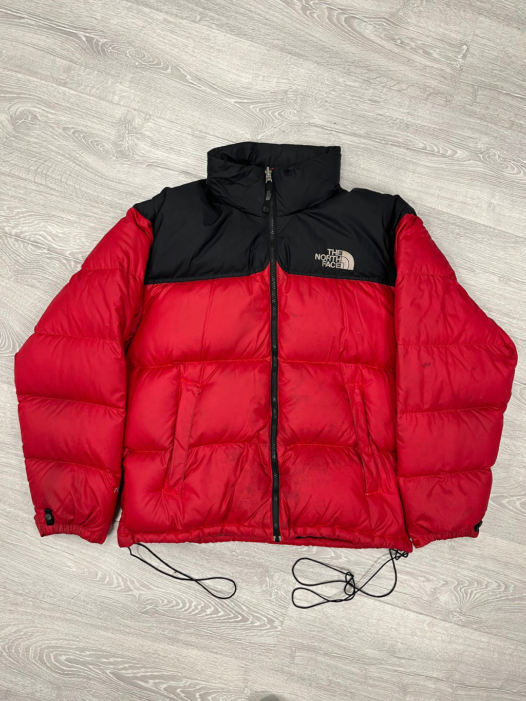 The North Face Red Puffer Jacket WITH STAIN